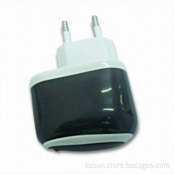 Dual USB Mobile Phone Charger with 12 to 24V DC Input Voltage and LED Indicator, CE/RoHS Approved